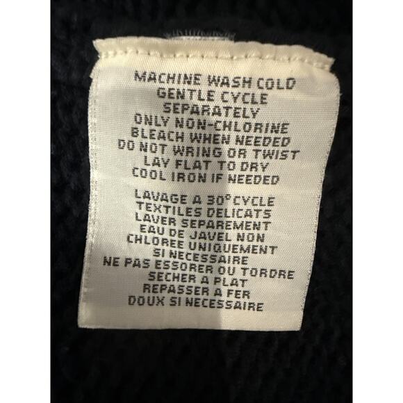 Denim & Supply Ralph Lauren Vintage Black Cotton Knit Hook Cardigan Med - Picture 8 of 16